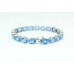 Handmade 925 Sterling Silver Natural Dark Blue Topaz stone bracelet 7.5 inch